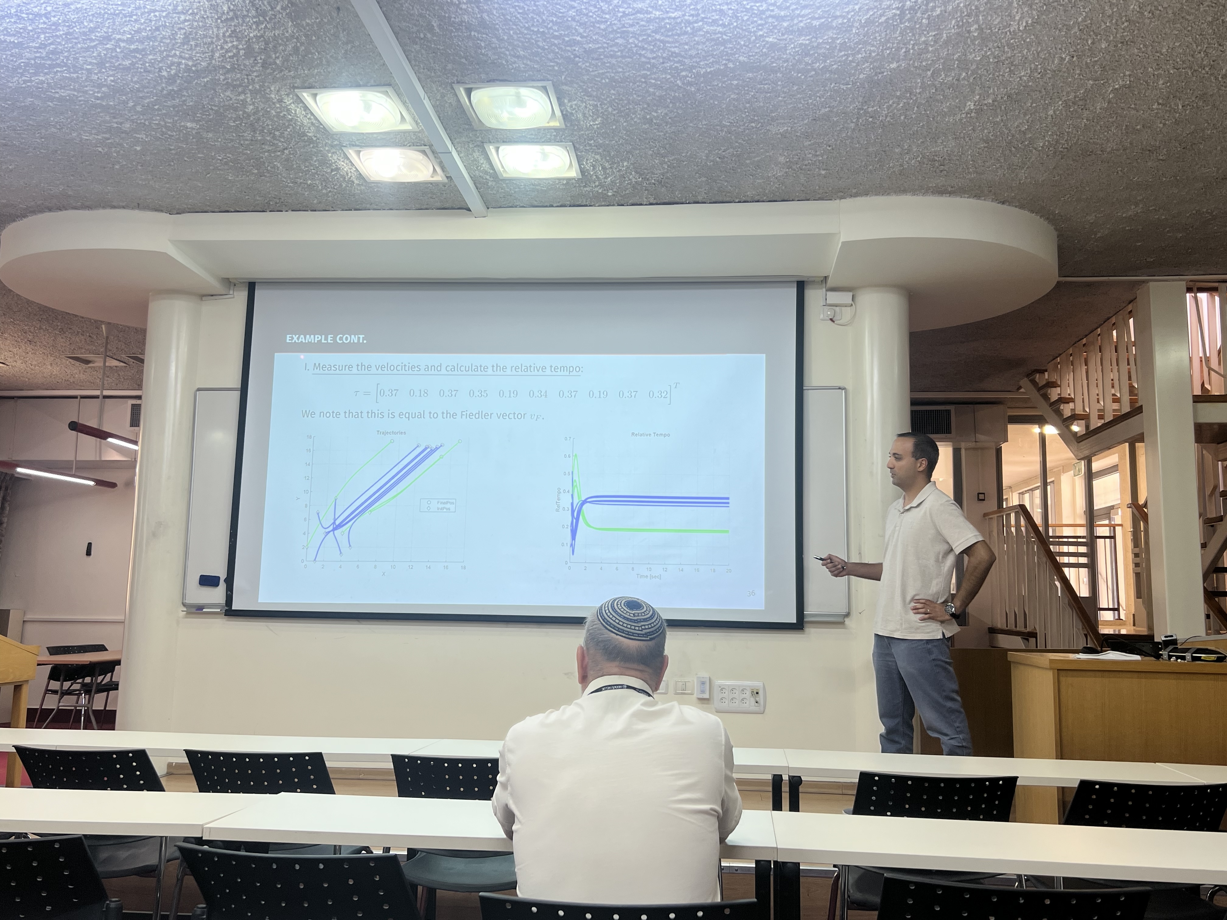 Evyatar presenting at MSc work